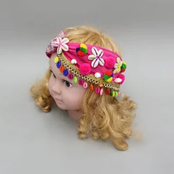 Sale Pink Printed And Embellished Head Band Hair Accessories | Head Bands