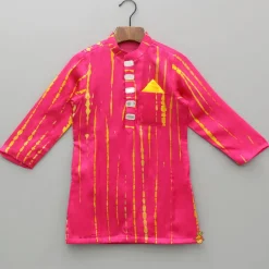 Outlet Pink Printed And Embellished Kurta With Dhoti BOY Indian Ethnic Wear | Ethnic Sets