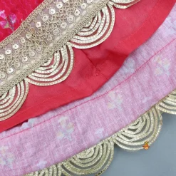 Fashion Pink Printed And Embellished Strappy Kurti With Embroidered Jacket Ethnic Wear | Kurtis & Jumpsuits