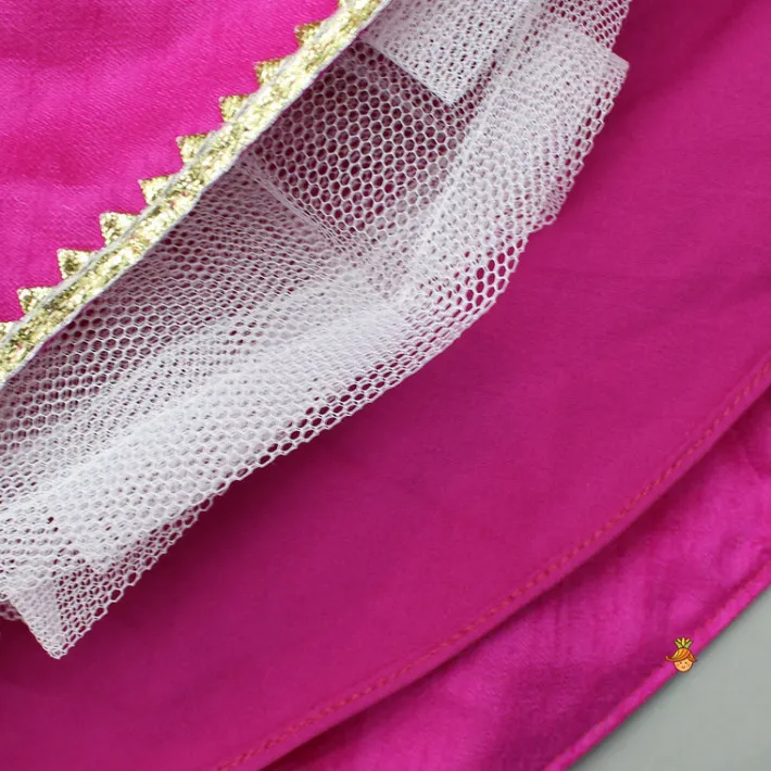Clearance Pink Printed And Embroidered Top With Lehenga And Dupatta Ethnic Wear | Lehengas & Ghagras