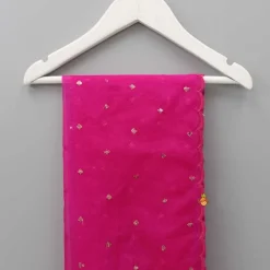 Hot Pink Scalloped Dupatta Ethnic Wear