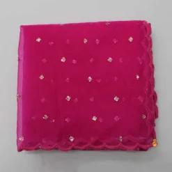 Hot Pink Scalloped Dupatta Ethnic Wear