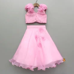 Best Pink Sequin Embellished Top With Lehenga Ethnic Wear | Lehengas & Ghagras