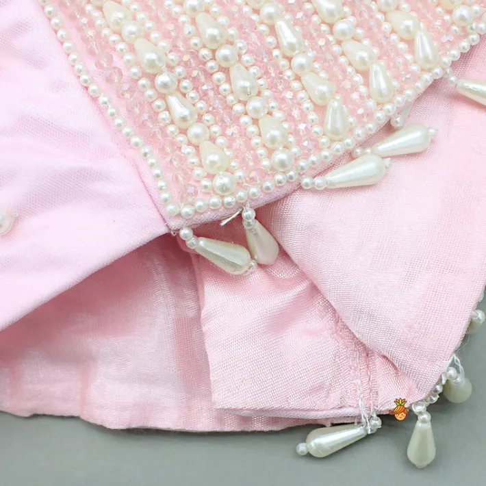 Clearance Pink Stylish Strappy Top And Ruffle Net Lehenga Ethnic Wear | Lehengas & Ghagras