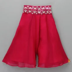 Online Pink Top With Asymmetric Stylish Cape And Palazzo Ethnic Wear | Palazzos & Shararas