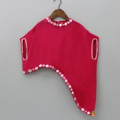 Online Pink Top With Asymmetric Stylish Cape And Palazzo Ethnic Wear | Palazzos & Shararas