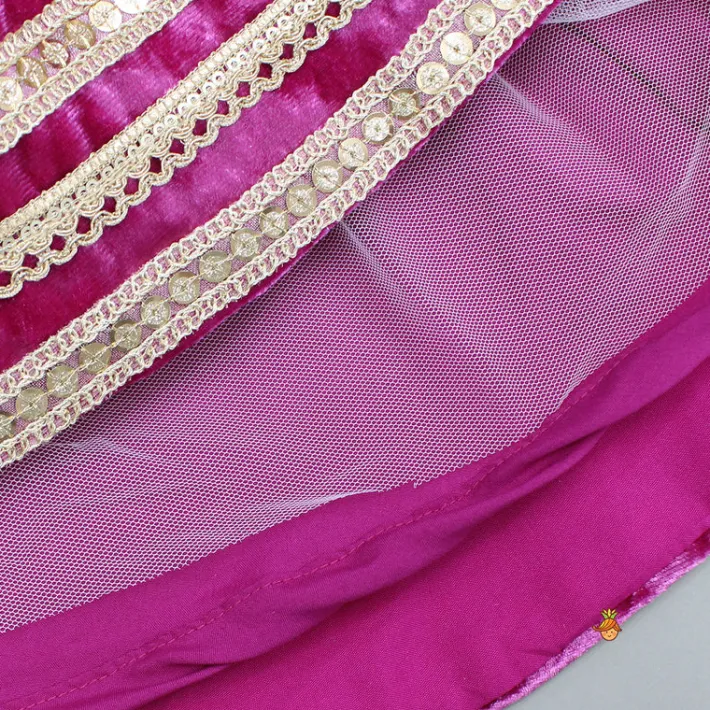 Fashion Pink Velvet Embroidered And Embellished Anarkali With Dupatta Ethnic Wear | Sarees & Anarkalis