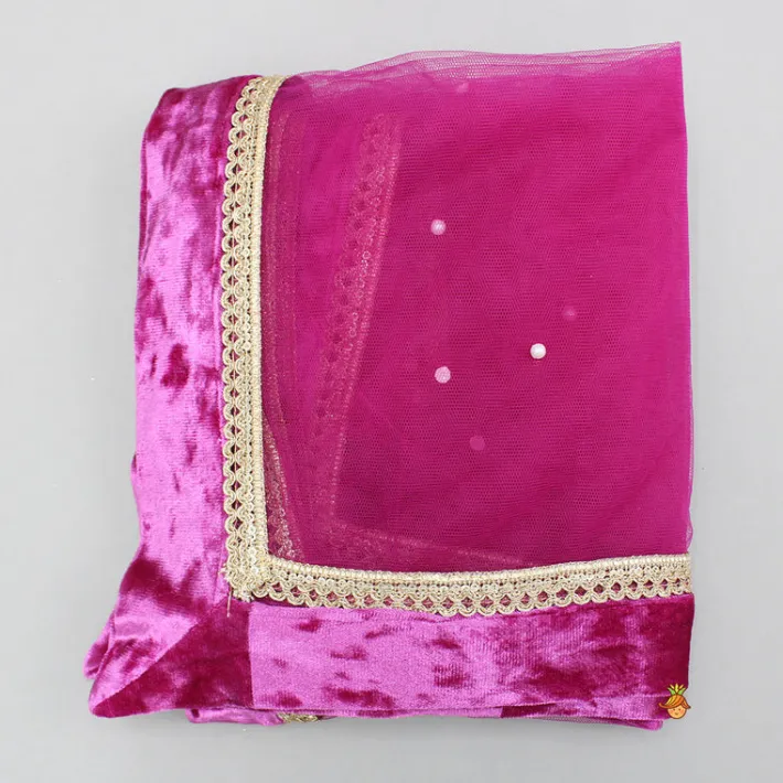 Fashion Pink Velvet Embroidered And Embellished Anarkali With Dupatta Ethnic Wear | Sarees & Anarkalis