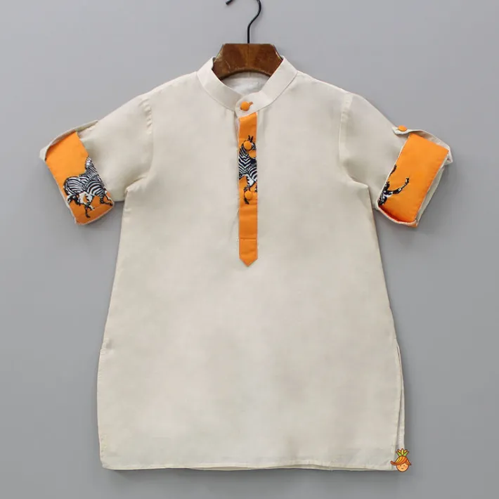 Sale Plain Kurta And Animal Printed Jacket With Dhoti BOY Indian Ethnic Wear | Ethnic Sets