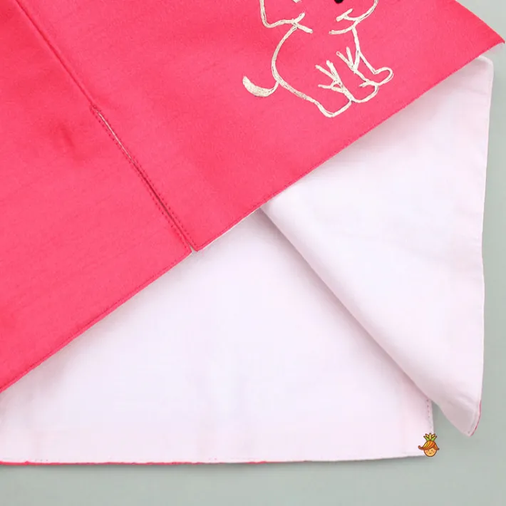 Outlet Plain Kurta With Embroidered Pink Jacket And Pyjama BOY Indian Ethnic Wear | Ethnic Sets