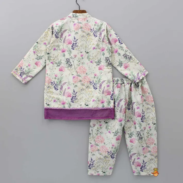 Sale Pleated Front Placket Multicolour Kurta And Pyjama BOY Twinning Sets | Indian Ethnic Wear