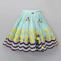 Online Pleated Neckline With Heavy Sequins Embroidered Top And Lehenga With Dupatta Ethnic Wear | Lehengas & Ghagras