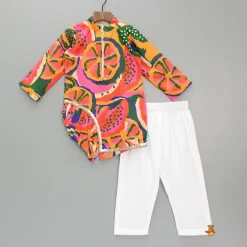 Discount Pleated Stylish Hem Multicolour Kurta And Pyjama BOY Indian Ethnic Wear | Ethnic Sets