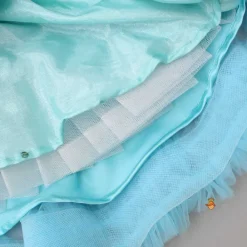 Discount Pleated Yoke Blue Dress With Detachable Trail And Matching Headband Dresses & Sets | Dresses