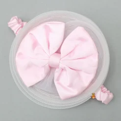 Clearance Pleated Yoke Cut-Out Back Pink Dress With Detachable Trail And Matching Headband Dresses & Sets | Dresses