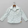 Fashion Pocket Detail Printed Collar Neck Green And White Shirt BOY Twinning Sets | Shirts & Tees