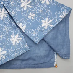 Discount Pocket Square Elegant Blue Embroidered Kurta And Dhoti BOY Indian Ethnic Wear | Ethnic Sets