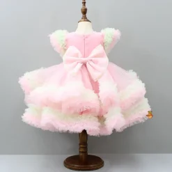 Sale Pretty Kitty Frills Enhanced And Layered Pink Net Dress Dresses & Sets | Dresses