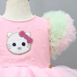 Sale Pretty Kitty Frills Enhanced And Layered Pink Net Dress Dresses & Sets | Dresses