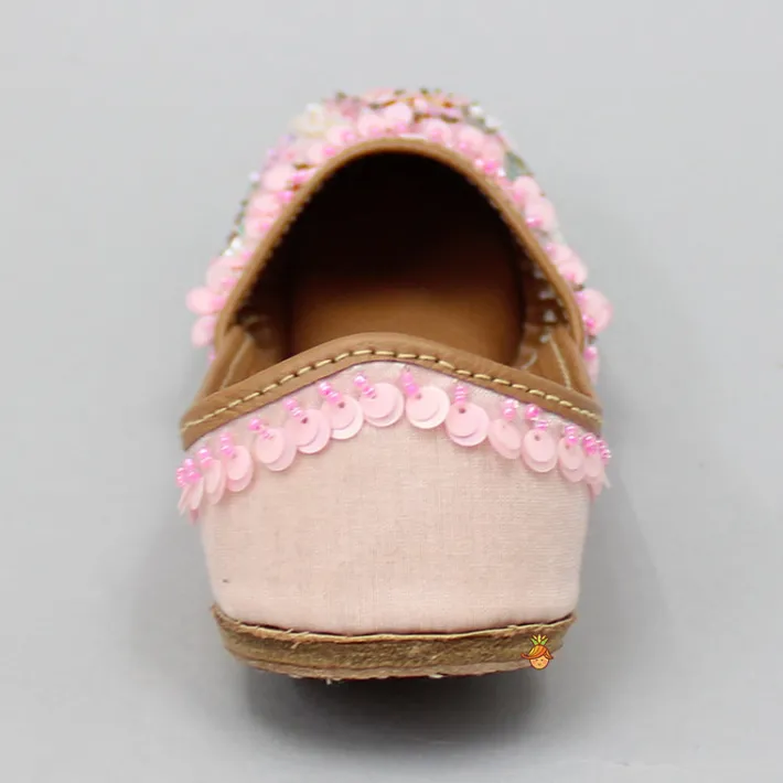 Sale Pretty Pink Embroidered Jutti Shoes