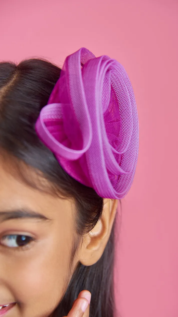 Best Pretty Purple Ruffled Layered Gown With Matching Hair Clip Dresses & Sets | Gowns