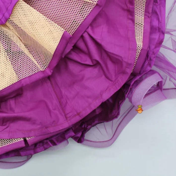 Best Pretty Purple Ruffled Layered Gown With Matching Hair Clip Dresses & Sets | Gowns
