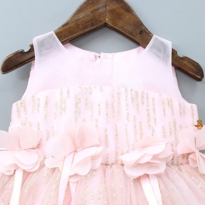 Hot Pretty Shimmery Dress With Matching Booties And Hair Clip Baby Essentials | Infant Clothing