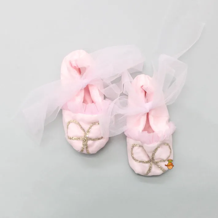 Hot Pretty Shimmery Dress With Matching Booties And Hair Clip Baby Essentials | Infant Clothing