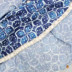 Hot Printed Blue Crop Top With High Low Jacket And Dhoti Ethnic Wear | Dhotis & Patialas
