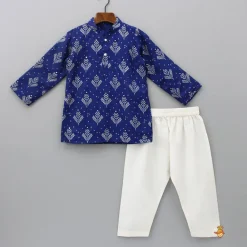 Hot Printed Blue Kurta And Pyjama BOY Indian Ethnic Wear | Ethnic Sets