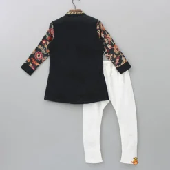 Best Printed Flap Black Kurta And Churidar BOY Indian Ethnic Wear | Ethnic Sets