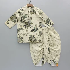 Fashion Printed Gota Lace Detailed Kurta And Dhoti BOY Indian Ethnic Wear | Ethnic Sets