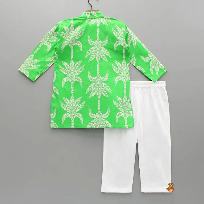 New Printed Green Kurta With Pyjama BOY Indian Ethnic Wear | Ethnic Sets