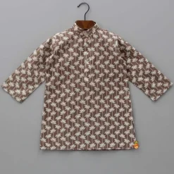 Hot Printed Kurta With Embroidered Jacket And Churidar BOY Indian Ethnic Wear | Ethnic Sets
