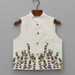 Hot Printed Kurta With Embroidered Jacket And Churidar BOY Indian Ethnic Wear | Ethnic Sets