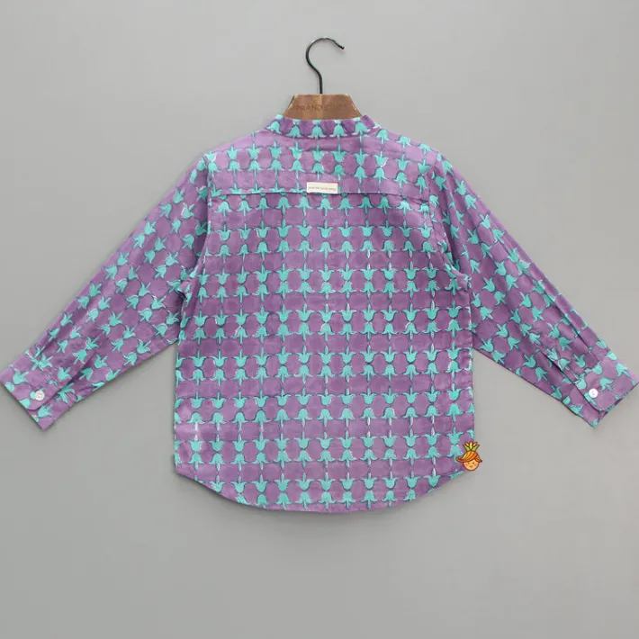 Discount Printed Mandarin Collar Shirt BOY Shirts & Tees