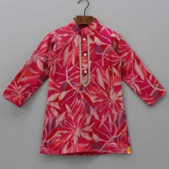 New Printed Multicolour Kurta And White Pyjama BOY Indian Ethnic Wear | Ethnic Sets