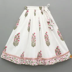 Best Printed Multicolour Top With Hand Block Printed Flared Lehenga And Pleated Dupatta Ethnic Wear | Lehengas & Ghagras