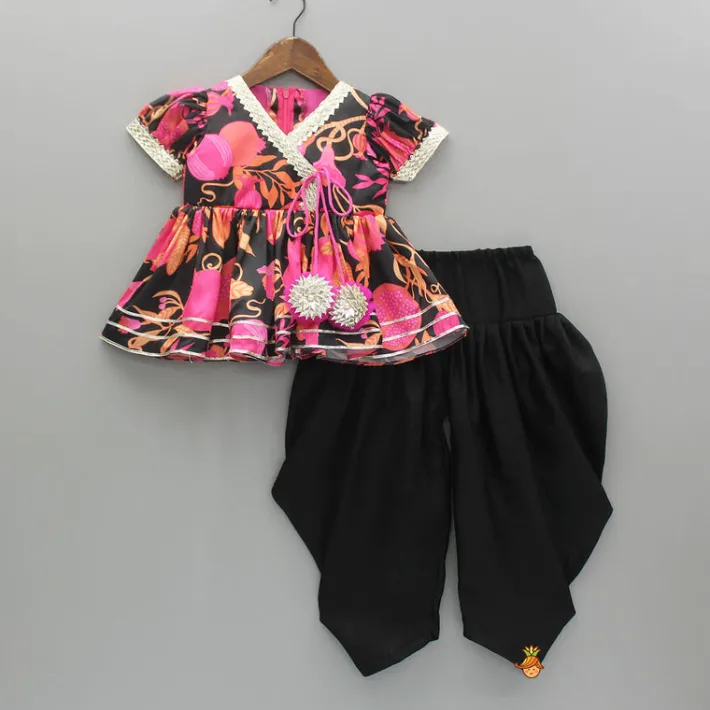 Discount Printed Multicoloured Kurti With Patiala Ethnic Wear | Dhotis & Patialas