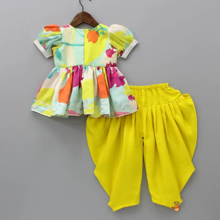 Discount Printed Multicoloured Kurti With Patiala Ethnic Wear | Dhotis & Patialas