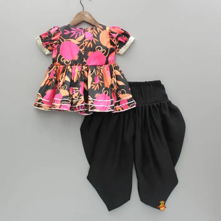 Discount Printed Multicoloured Kurti With Patiala Ethnic Wear | Dhotis & Patialas