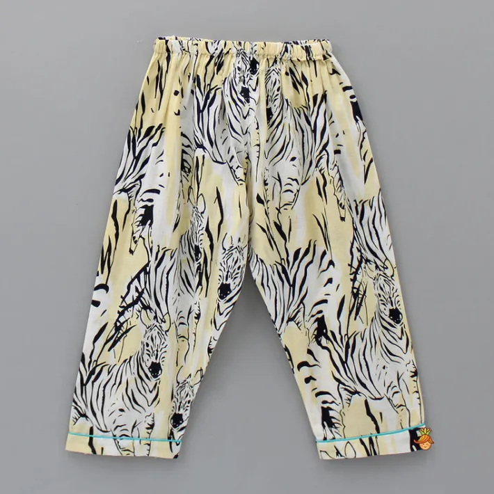 Fashion Printed Notched Collar Cotton Yellow Sleepwear BOY Sleep Wear | Sleepwear