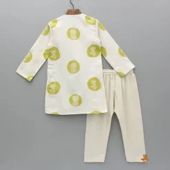 Outlet Printed Off White Kurta And Pyjama BOY Indian Ethnic Wear | Ethnic Sets
