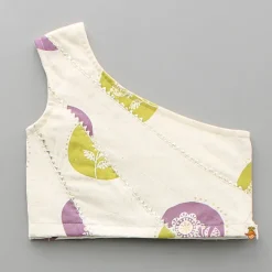 Discount Printed One Shoulder Off White Top And Lehenga Twinning Sets | Ethnic Wear