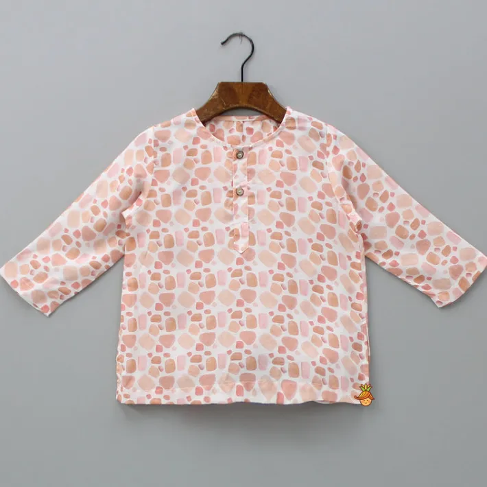 Best Printed Peach Bamboo Fabric Top And Pyjama BOY Sleep Wear | Sleepwear