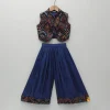 Best Printed Top And Flared Blue Palazzo Ethnic Wear | Palazzos & Shararas