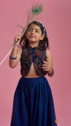 Best Printed Top And Flared Blue Palazzo Ethnic Wear | Palazzos & Shararas