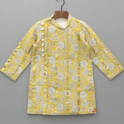Best Printed Yellow Stylish Kurta And Pyjama BOY Twinning Sets | Indian Ethnic Wear