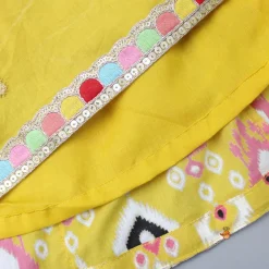 Sale Printed Yellow Top And Pleated Lehenga Ethnic Wear | Lehengas & Ghagras