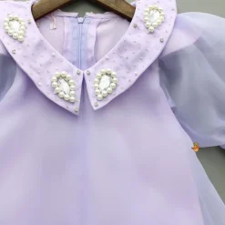 Sale Puff Sleeves Organza Lavender Dress Dresses & Sets | Dresses